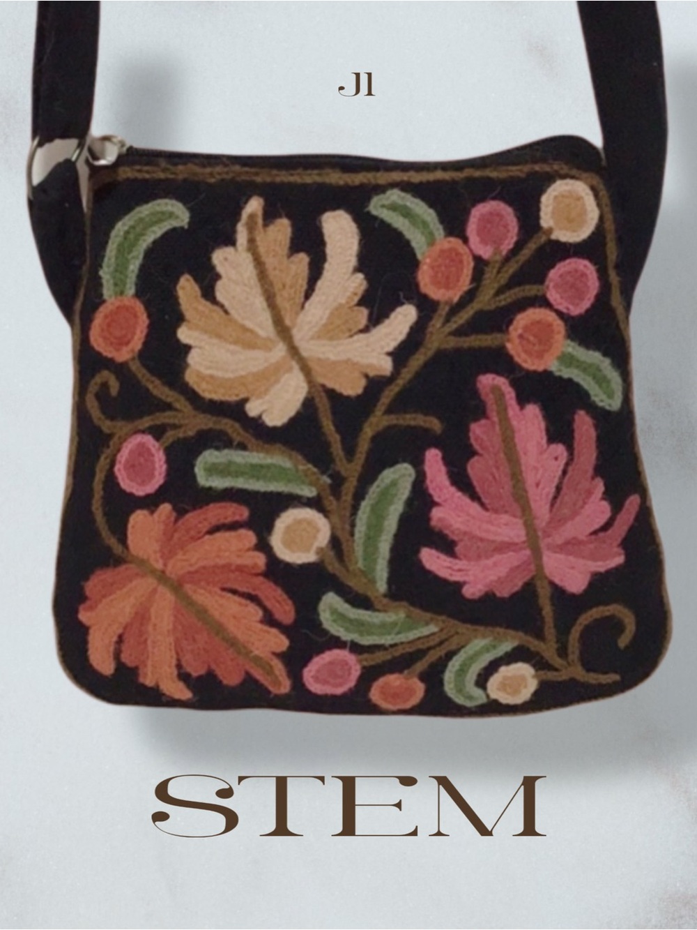STEM Embroidered Crossbody Bag